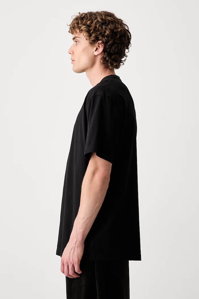 Y-3 LOGO LS TEE T-shirt bawełniany męski KQ8579.M czarny AW26