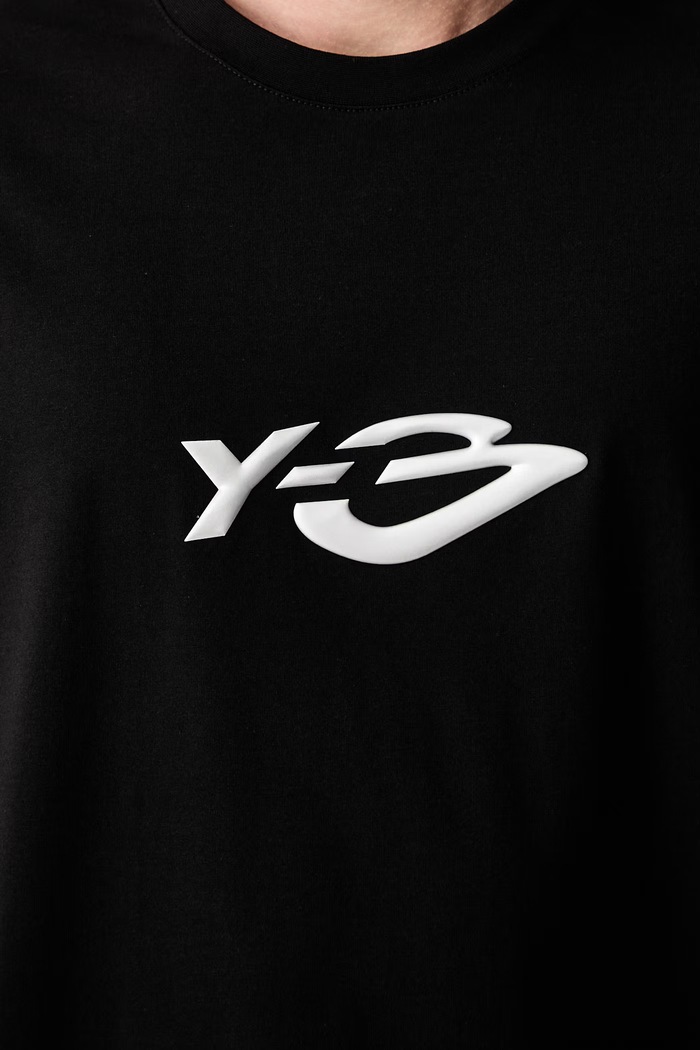 Y-3 LOGO LS TEE T-shirt bawełniany męski KQ8579.M czarny
