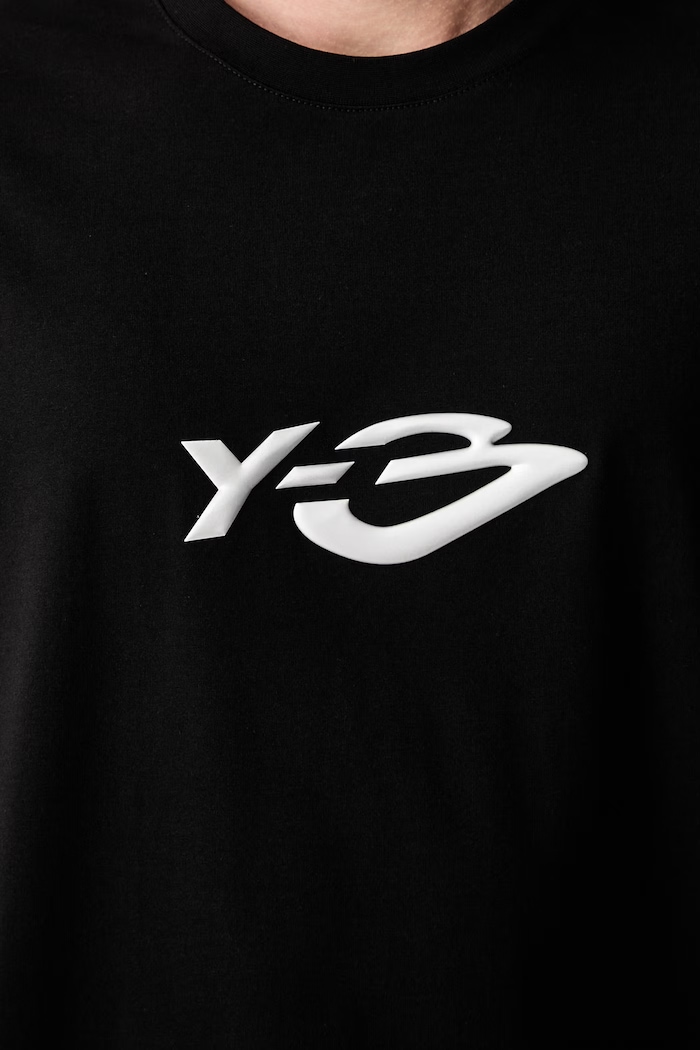 Y-3 LOGO LS TEE T-shirt bawełniany męski KQ8579.M czarny