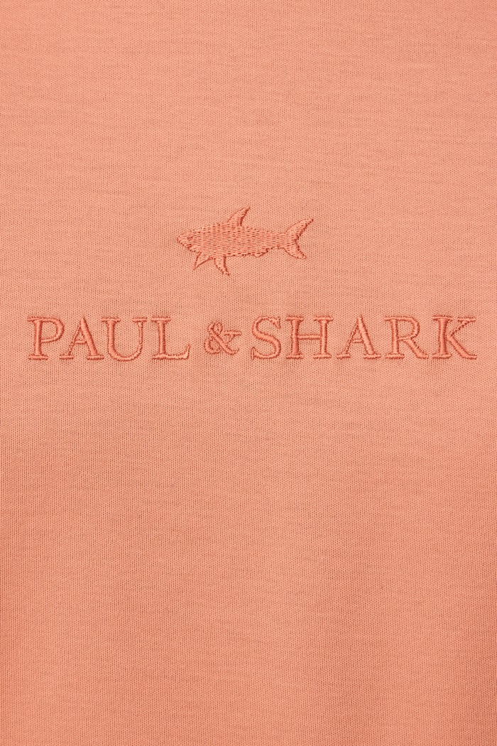 T-shirt męski bawełniany Paul&Shark pomarańczowy 16311622