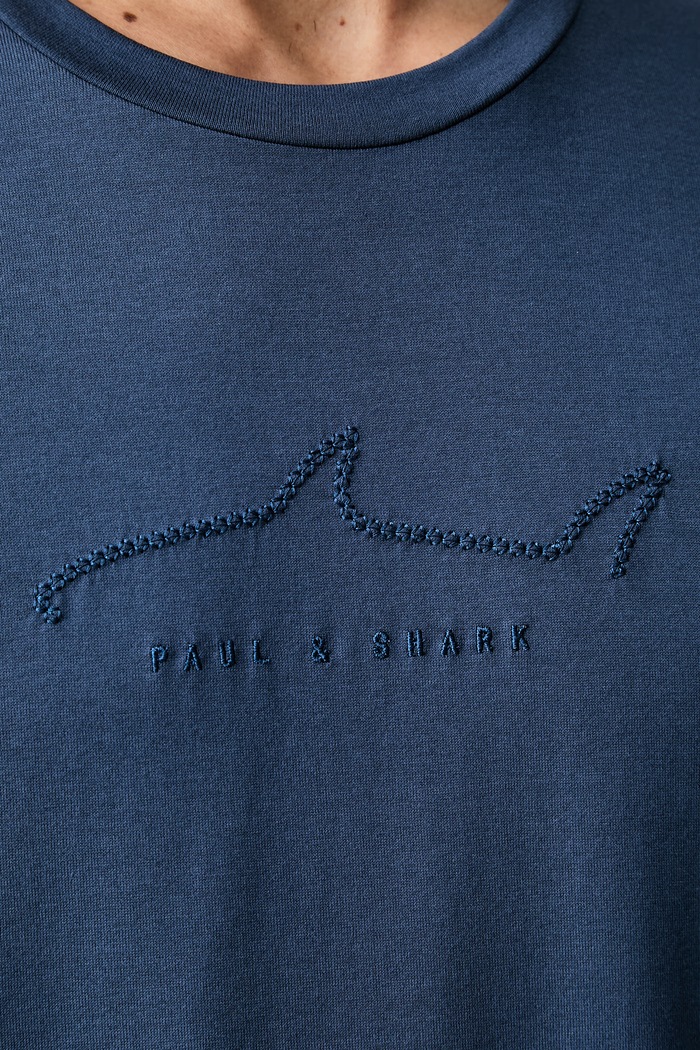 Paul&Shark T-shirt męski bawełniany 16311617 niebieski