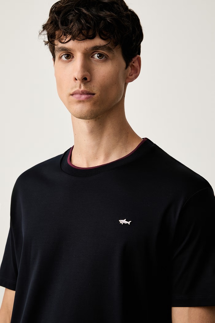 Paul&Shark T-shirt męski bawełniany granatowy 16311610