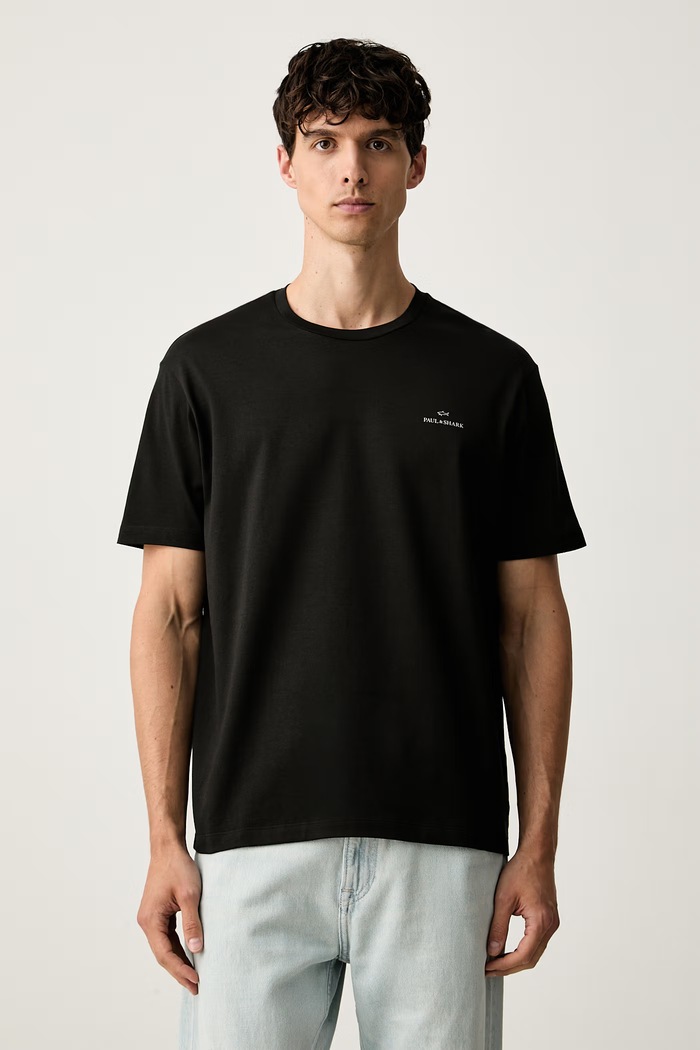 Paul&Shark T-shirt męski bawełniany czarny 16311602