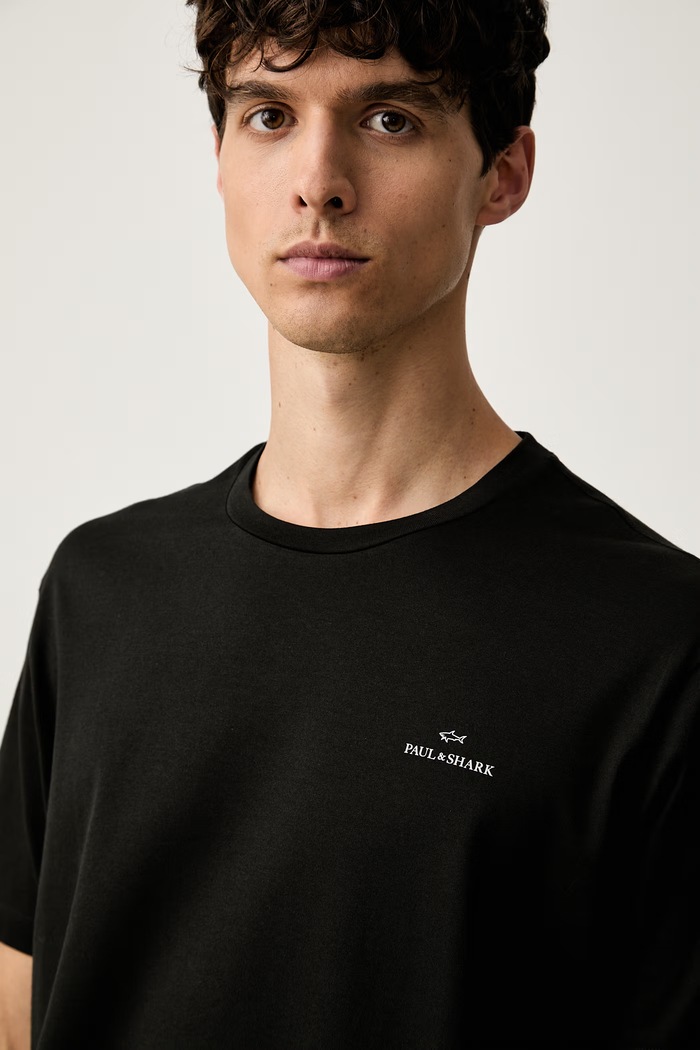 Paul&Shark T-shirt męski bawełniany czarny 16311602