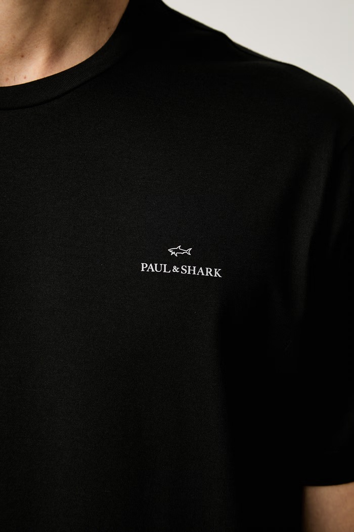 Paul&Shark T-shirt męski bawełniany 16311602 czarny