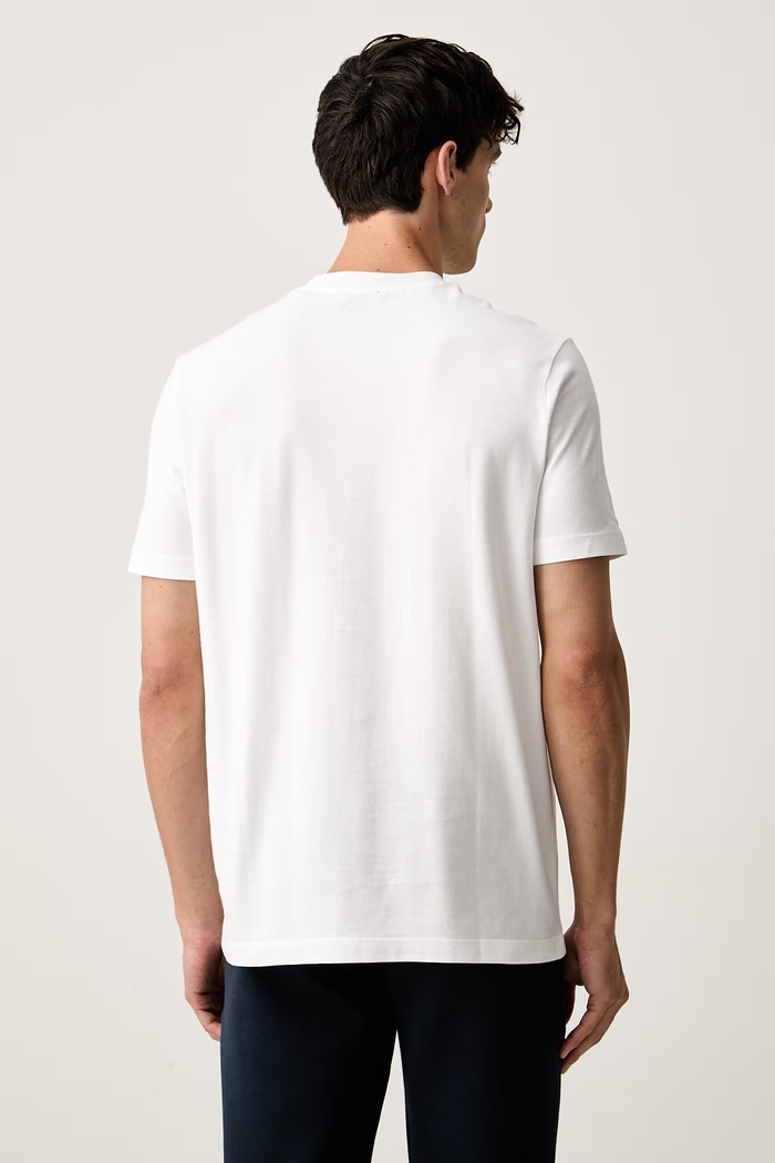 Odzież Paul&Shark T-shirt męski bawełniany 16311601 biały