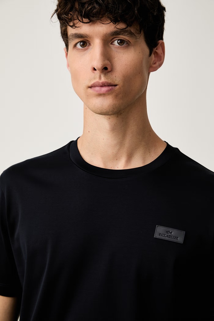 Paul&Shark T-shirt męski bawełniany granatowy 15311643