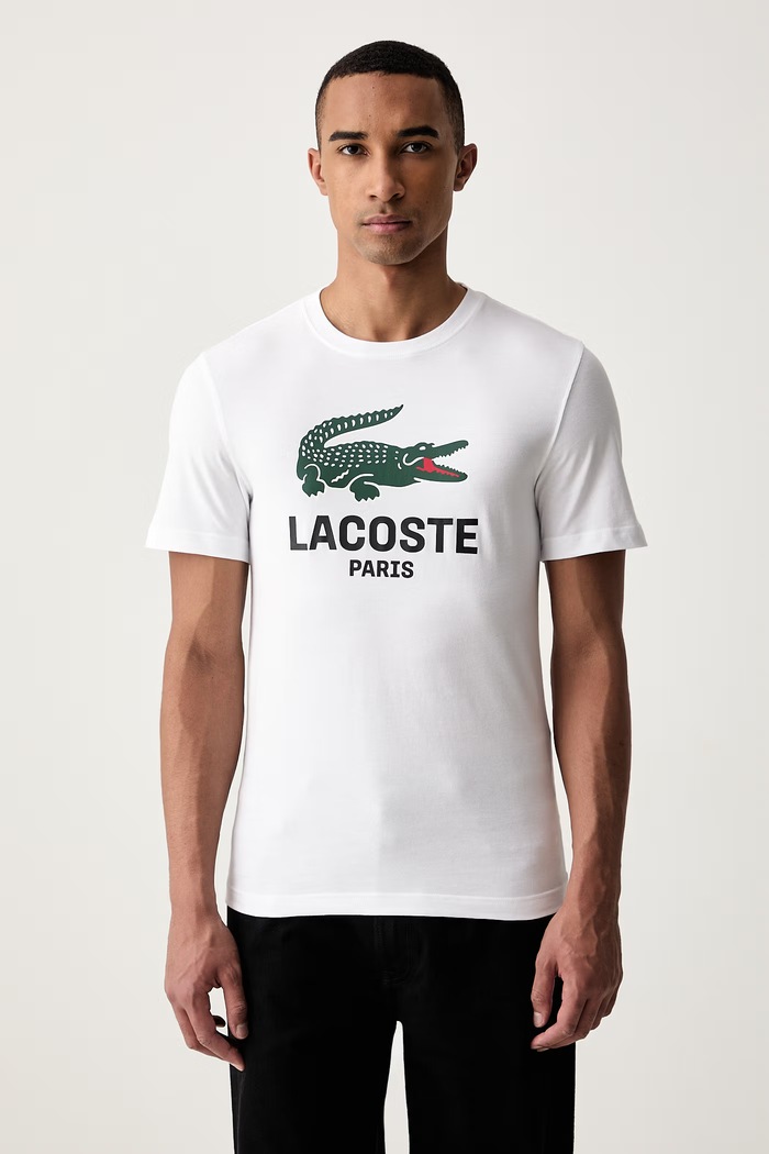 Lacoste T-shirt męski bawełniany biały TH5634
