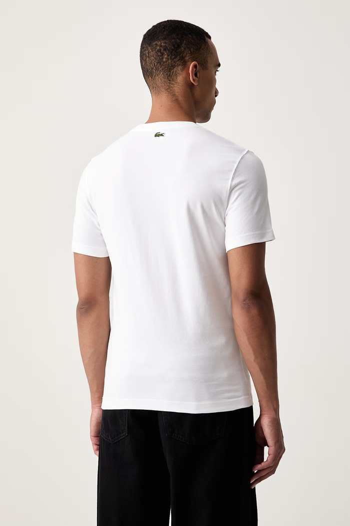 Odzież Lacoste T-shirt męski bawełniany TH5634 biały
