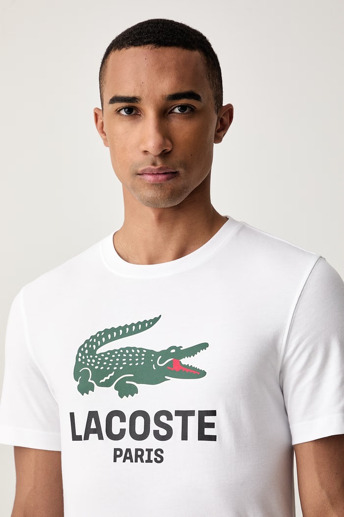 Lacoste T-shirt męski bawełniany biały TH5634