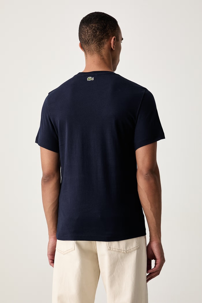 Odzież Lacoste T-shirt męski bawełniany TH5634 granatowy