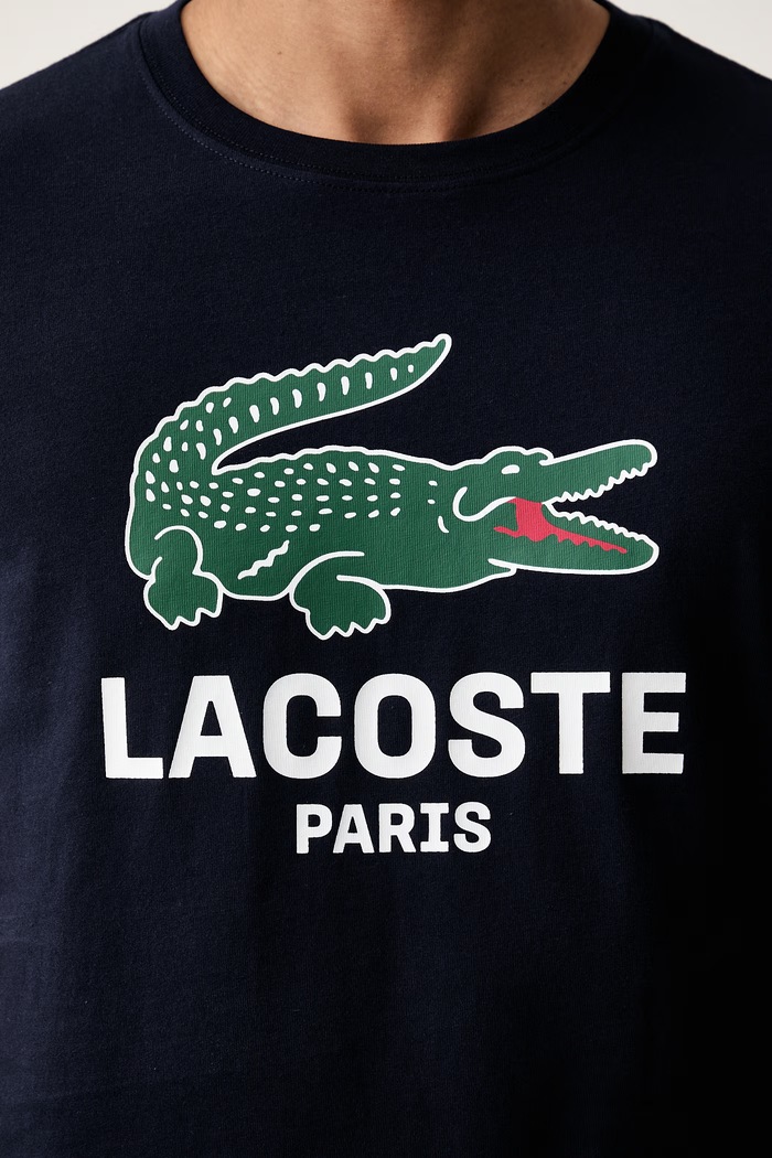 Lacoste T-shirt męski bawełniany TH5634 granatowy