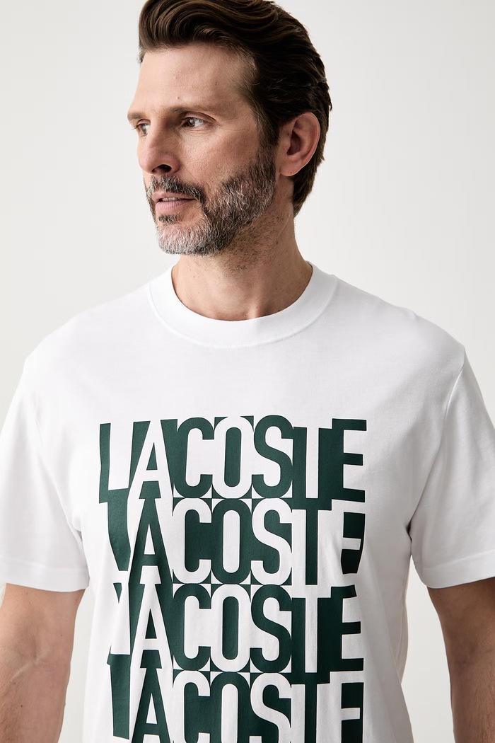 Lacoste T-shirt męski bawełniany biały TH0644