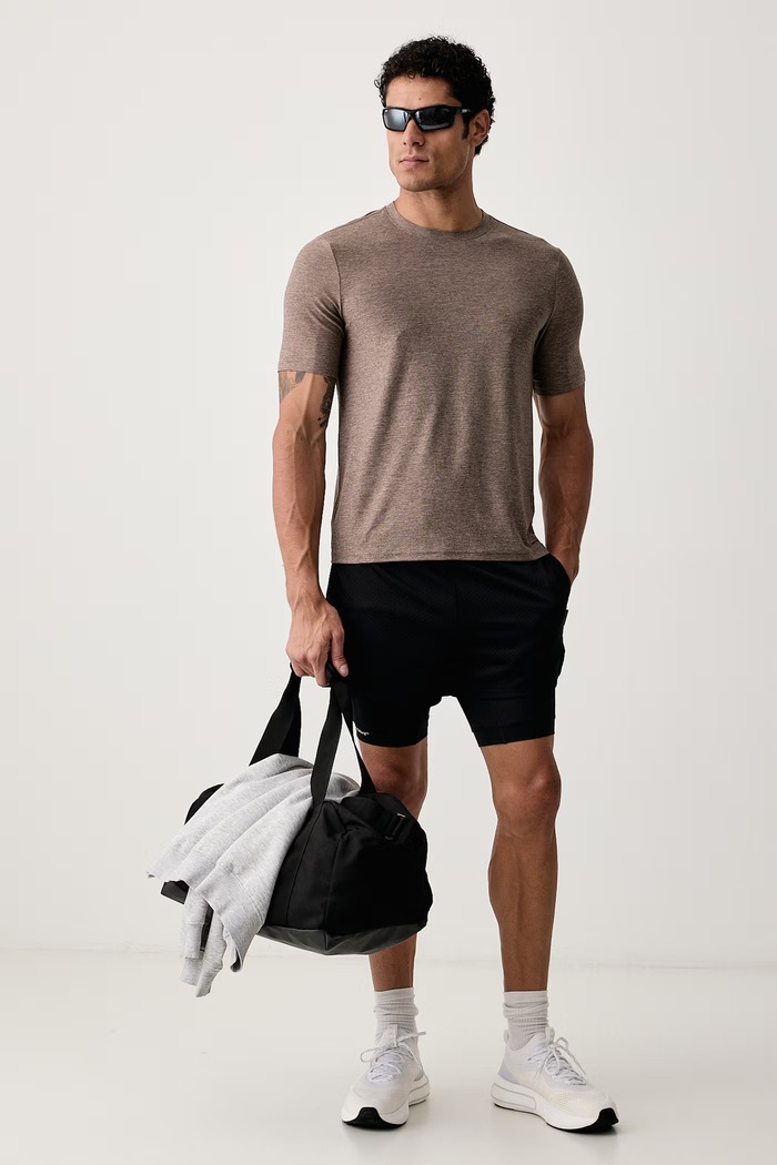 Skechers T-shirt treningowy męski GODRI ALL DAY TEE TS107 brązowy AW26