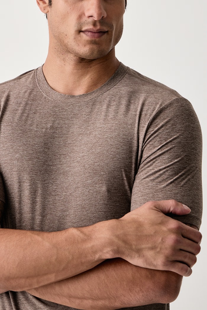 T-shirt treningowy męski GODRI ALL DAY TEE Skechers TS107 brązowy