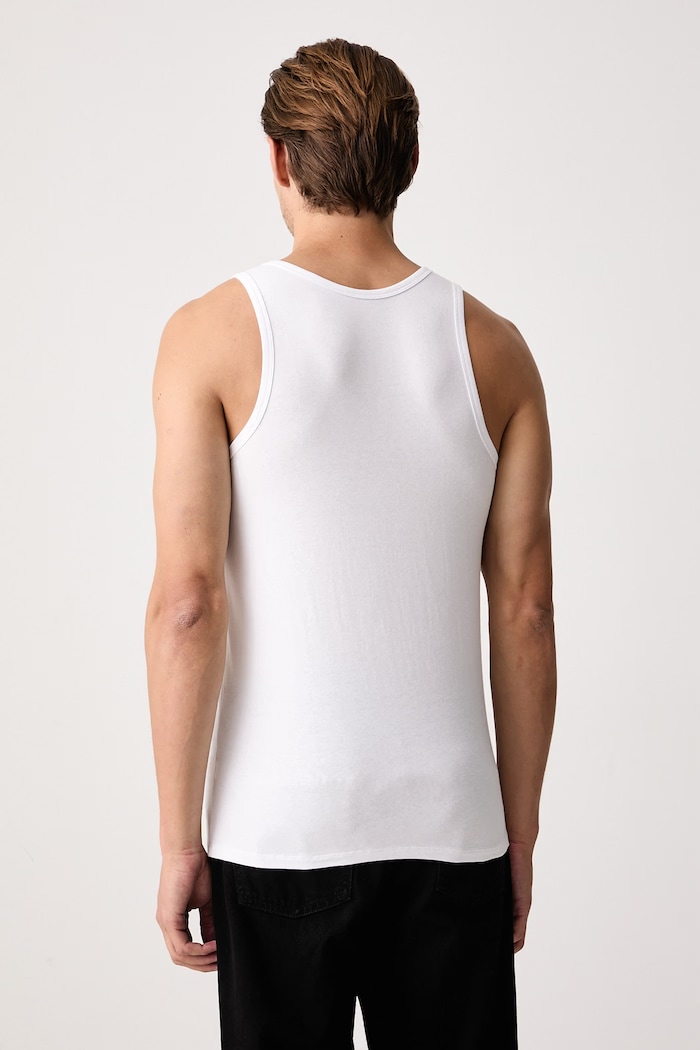United Colors of Benetton Top pánsky bavlnený s elastanom 2-pak 3G682H003 biela AW26