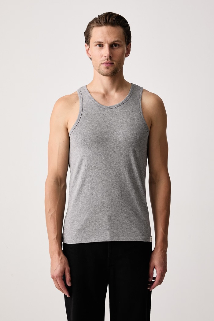 United Colors of Benetton Top męski bawełniany z elastanem 2-pack szary 3G682H003