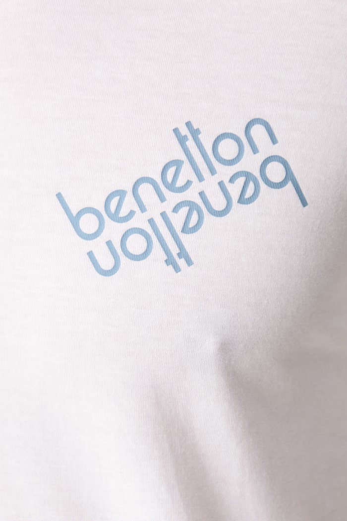 Tričko pánske bavlnené United Colors of Benetton 39VFU10CP biela