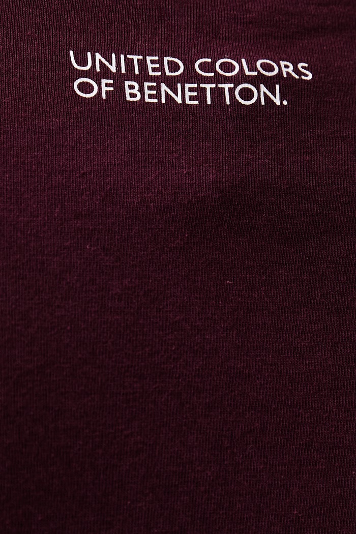 Tričko pánske bavlnené United Colors of Benetton 39VFU10CP burgundské