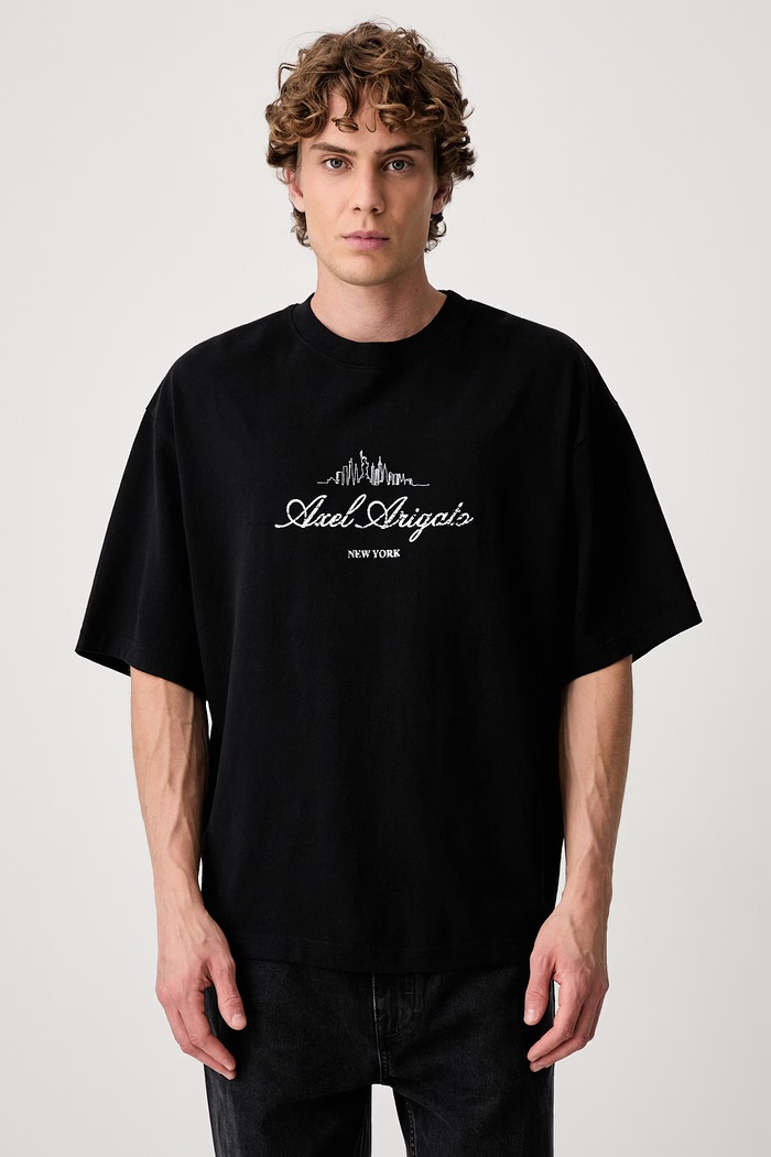 Axel Arigato NYC Sky T-shirt bawełniany męski czarny A4413001