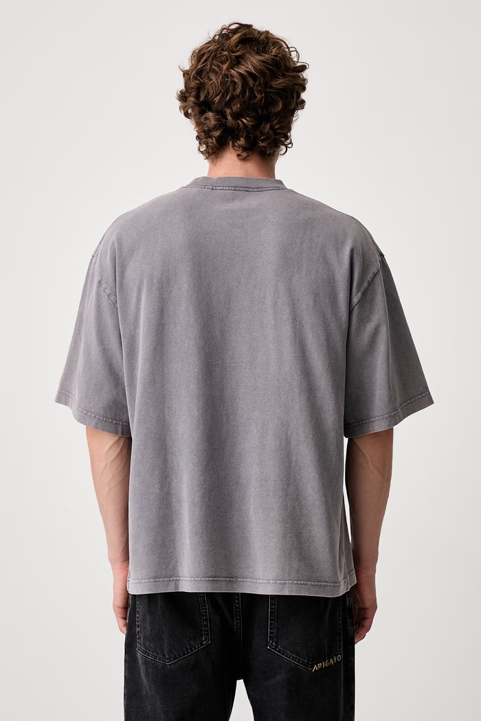 Odzież Axel Arigato NYC Washed Sky T-shirt bawełniany męski A4296001 szary