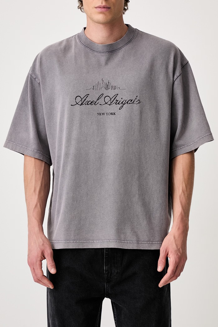 Axel Arigato NYC Washed Sky T-shirt bawełniany męski A4296001 szary