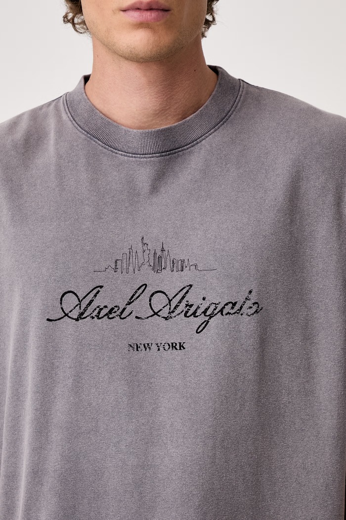 Axel Arigato NYC Washed Sky T-shirt bawełniany męski A4296001