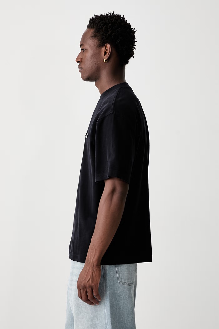 Axel Arigato Trace T-shirt oversize bawełniany męski czarny A4197002