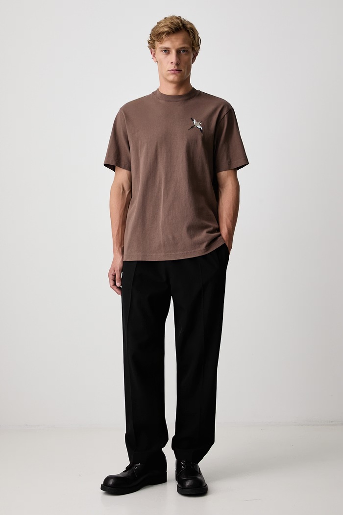 Axel Arigato Micro Bee Bird T-shirt bawełniany męski A3464009 brązowy AW26