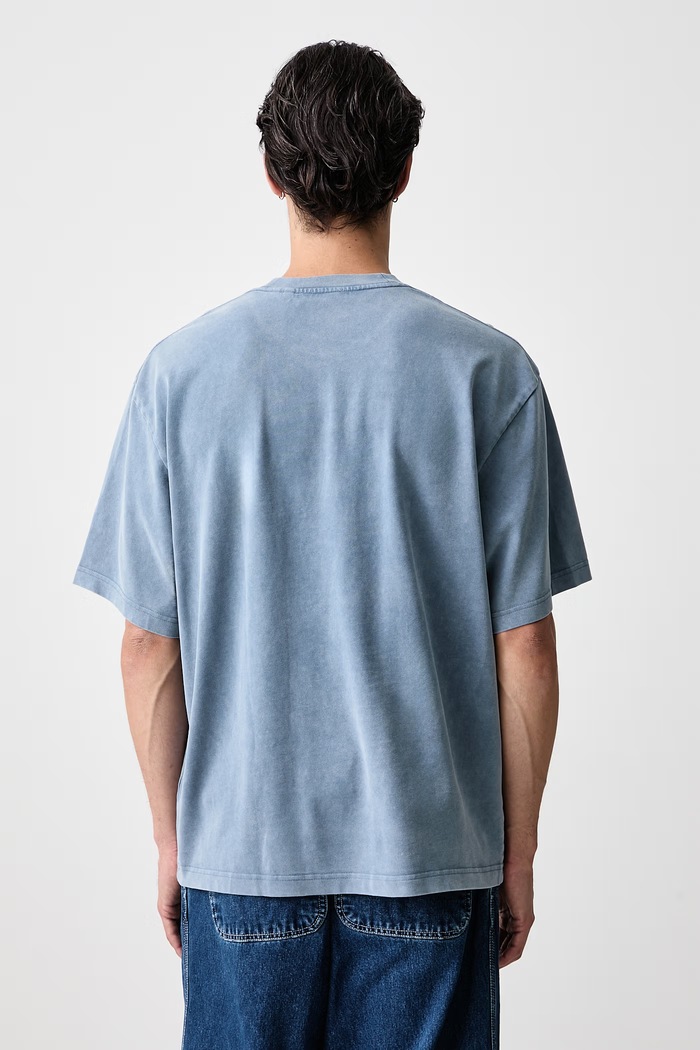 Odzież Axel Arigato T-shirt oversize bawełniany męski A3118011 niebieski
