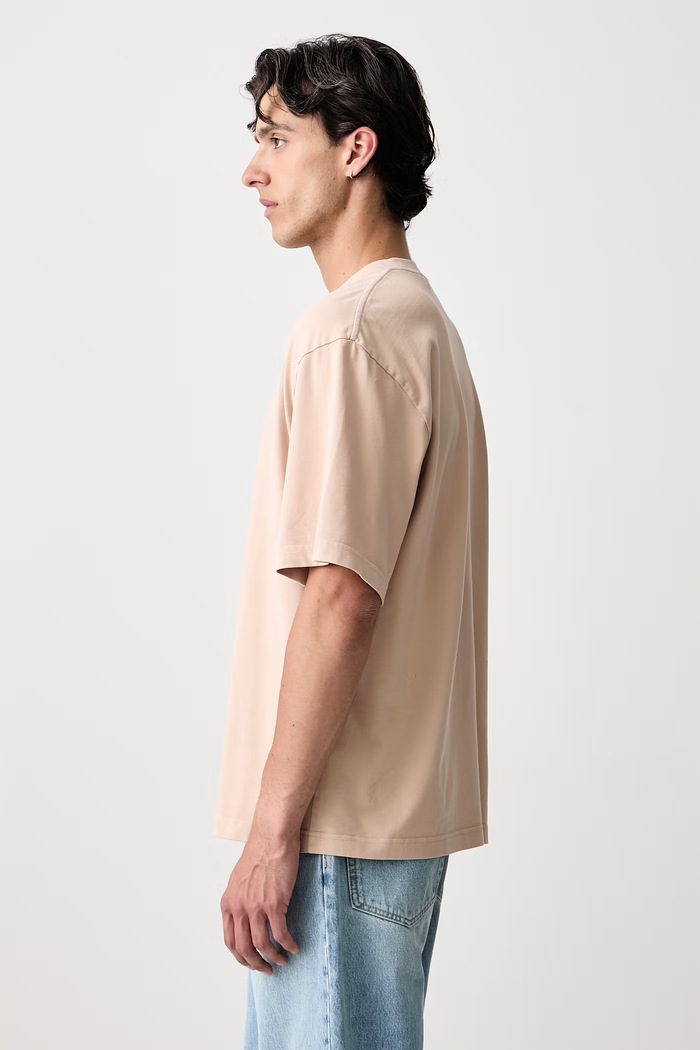 T-shirt bawełniany męski Axel Arigato A3118009 beżowy