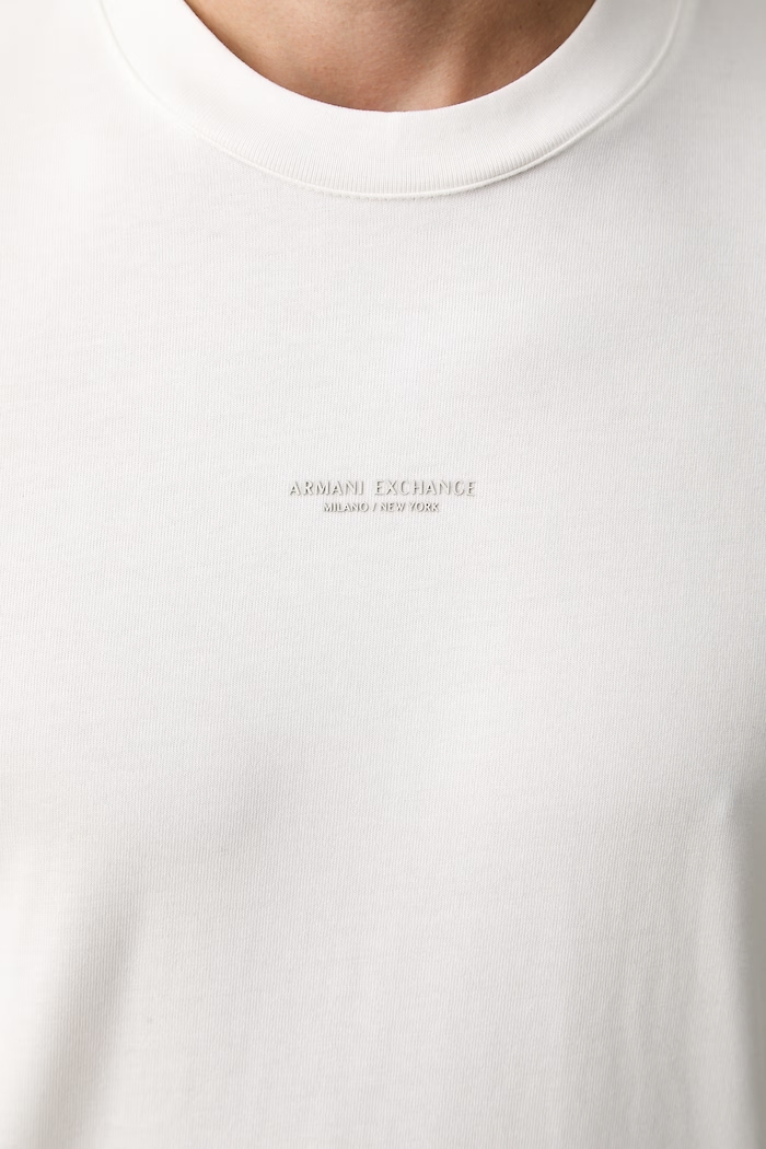 Armani Exchange T-shirt basic damski bawełniany XM003560.AF28670 beżowy