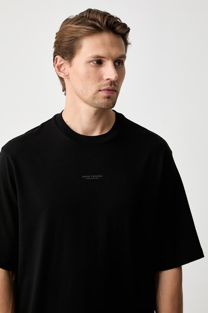Armani Exchange basic majica kratkih rukava ženska pamučna crna XM003560.AF28670