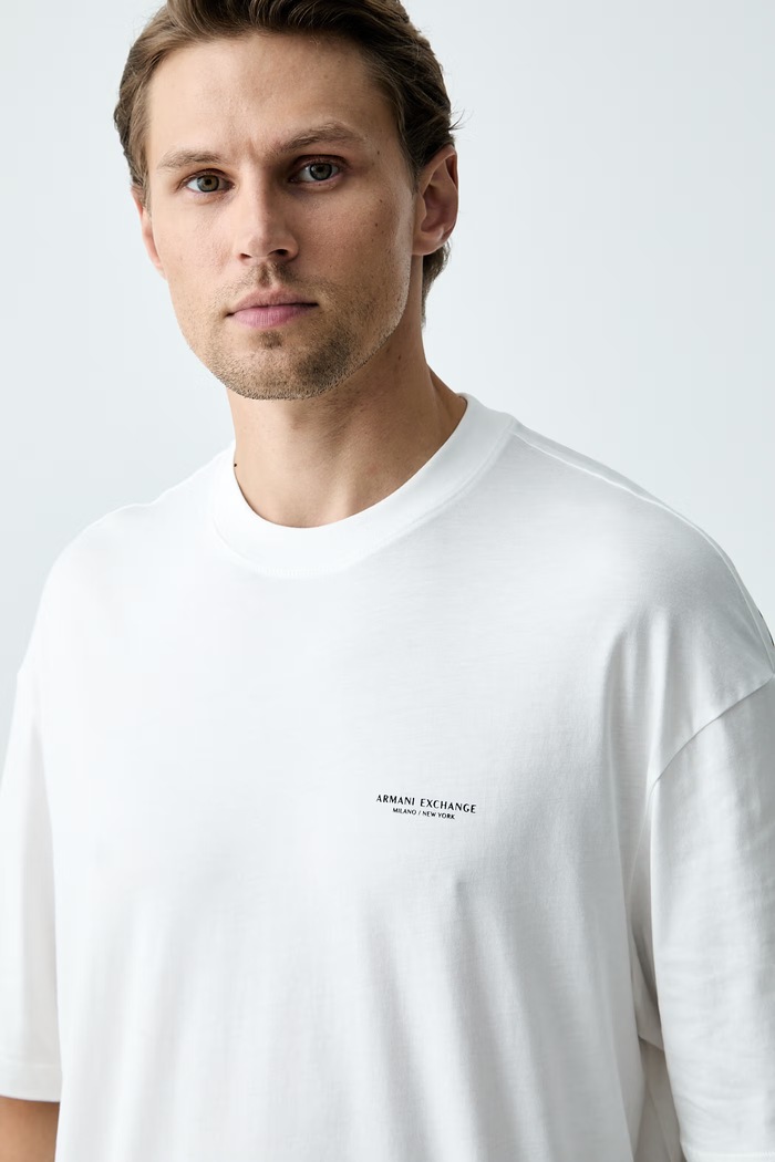Armani Exchange T-shirt męski bawełniany biały XM003559.AF10358