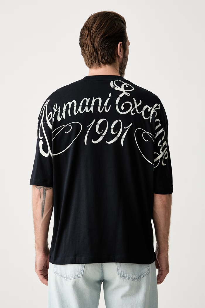 Armani Exchange T-shirt męski bawełniany granatowy XM003559.AF10358