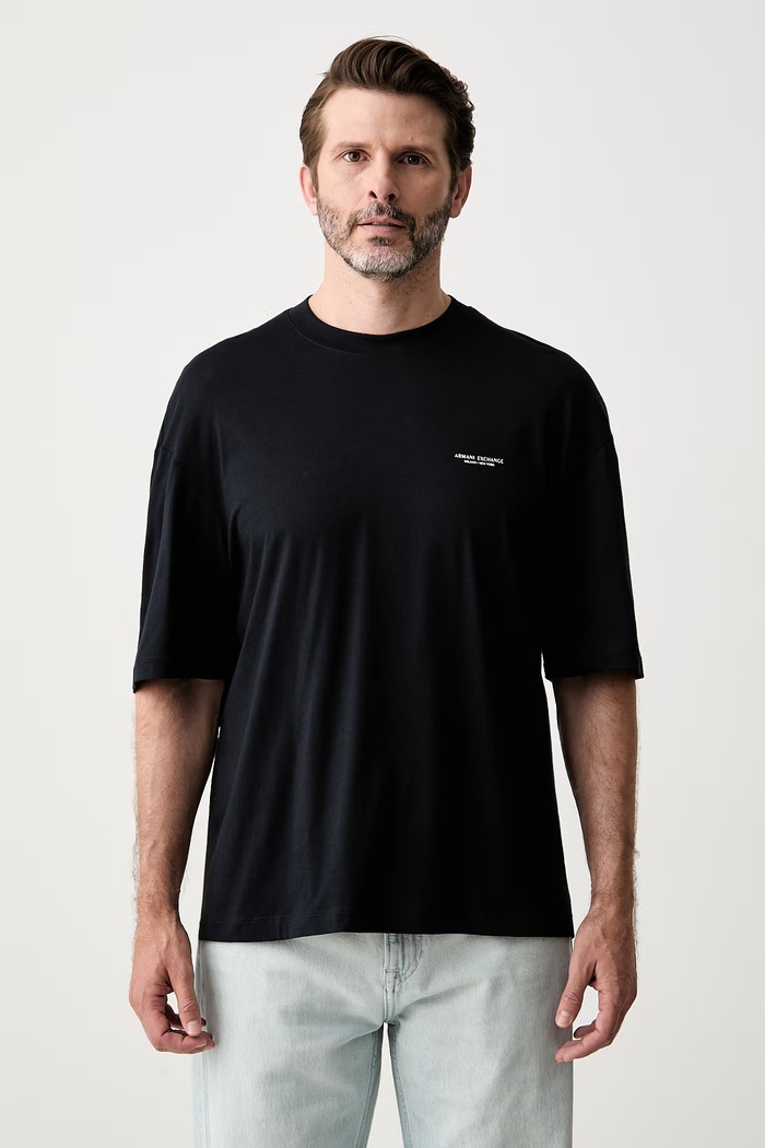 Odzież Armani Exchange T-shirt męski bawełniany XM003559.AF10358 granatowy