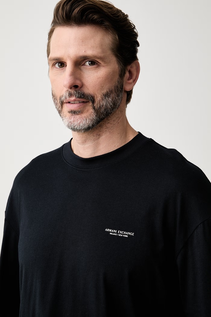 Armani Exchange T-shirt męski bawełniany granatowy XM003559.AF10358