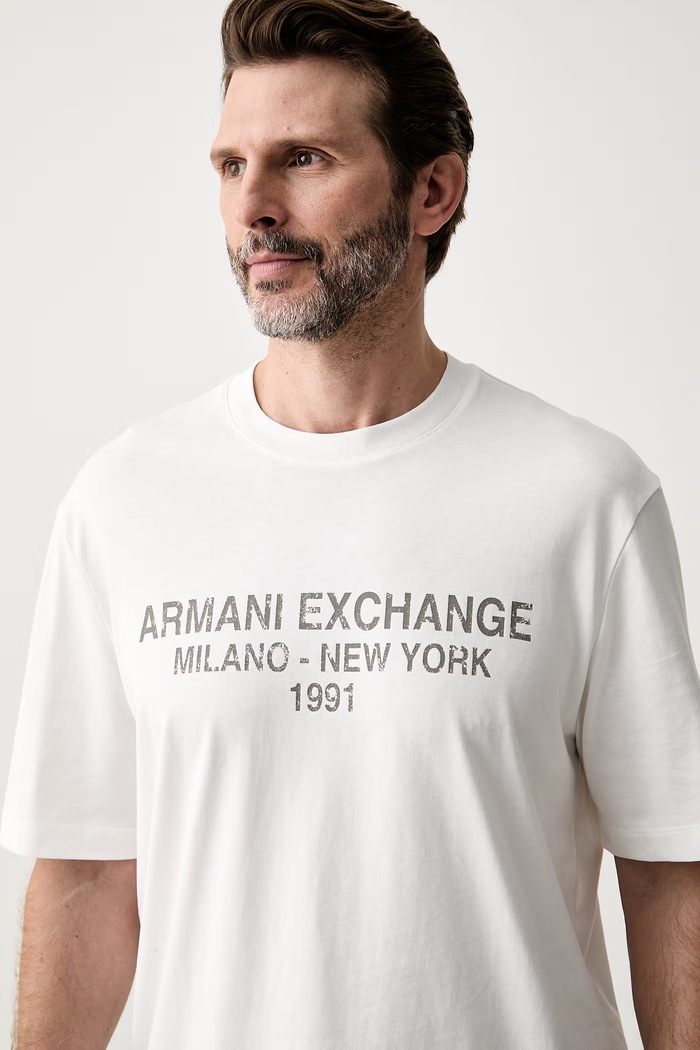 Armani Exchange T-shirt męski bawełniany biały XM003404.AF16283