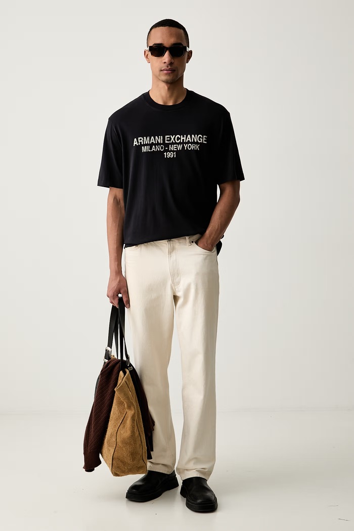Armani Exchange T-shirt męski bawełniany XM003404.AF16283 granatowy AW26