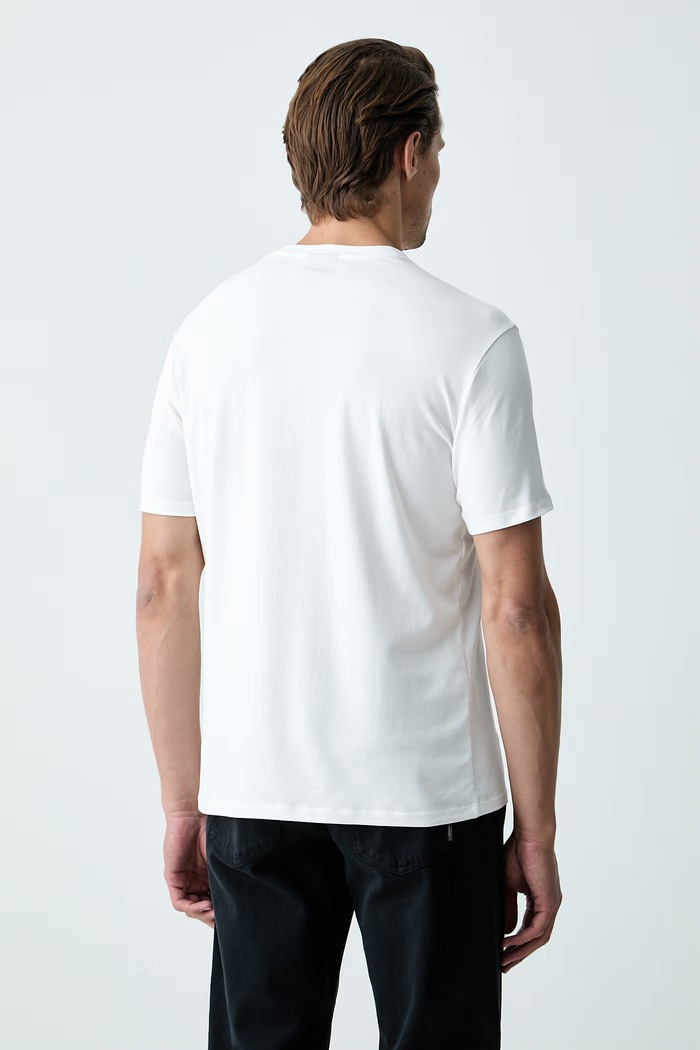 Odzież Armani Exchange T-shirt męski bawełniany z elastanem XM003141.AF26650 biały