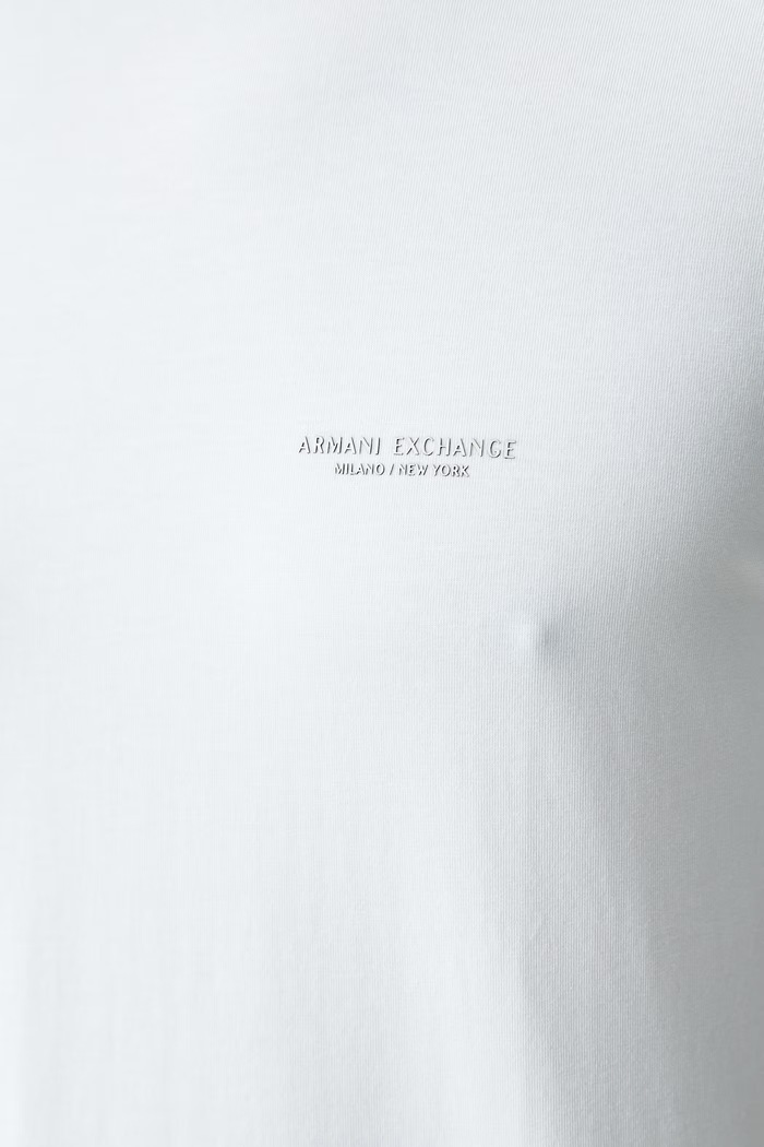 Armani Exchange T-shirt męski bawełniany z elastanem XM003141.AF26650 biały