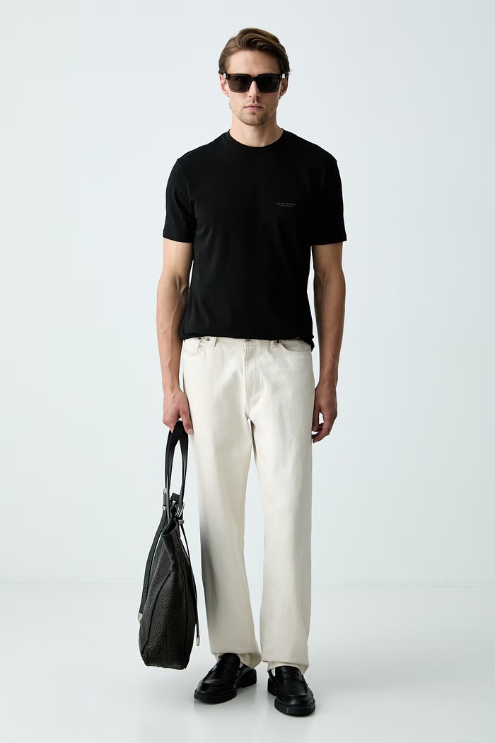 Armani Exchange tričko pánske bavlnené s elastanom XM003141.AF26650 čierna AW26