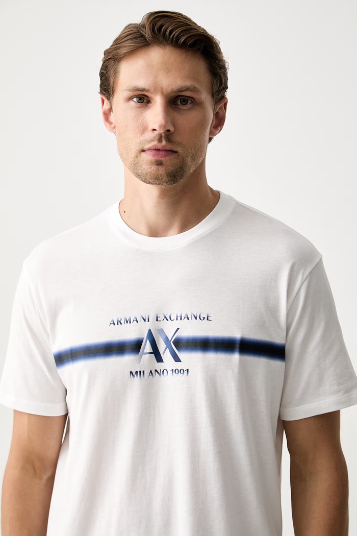 Armani Exchange T-shirt męski bawełniany biały XM003103.AF10356