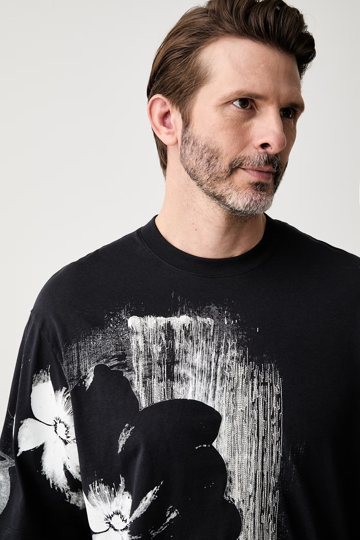 Armani Exchange T-shirt męski bawełniany granatowy XM003066.AF10356