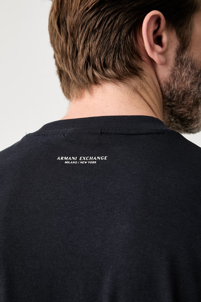 Armani Exchange T-shirt męski bawełniany XM003066.AF10356 granatowy