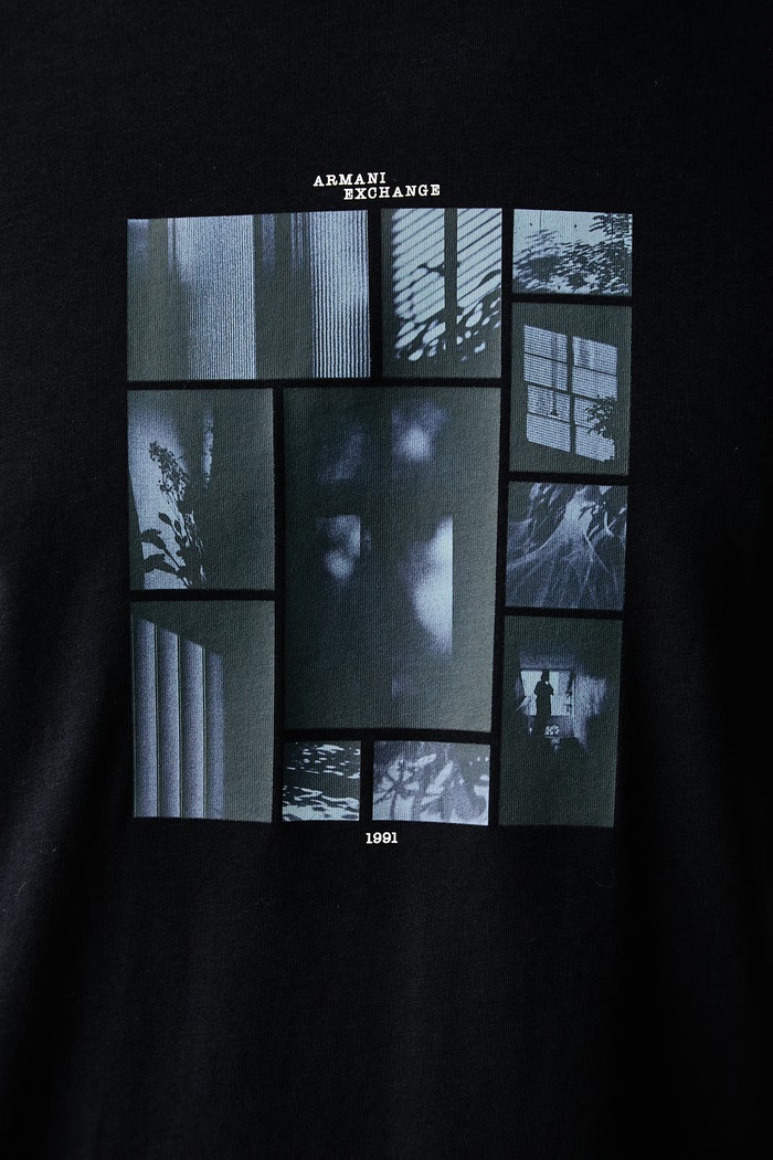 Armani Exchange T-shirt męski bawełniany XM003015.AF10356 granatowy