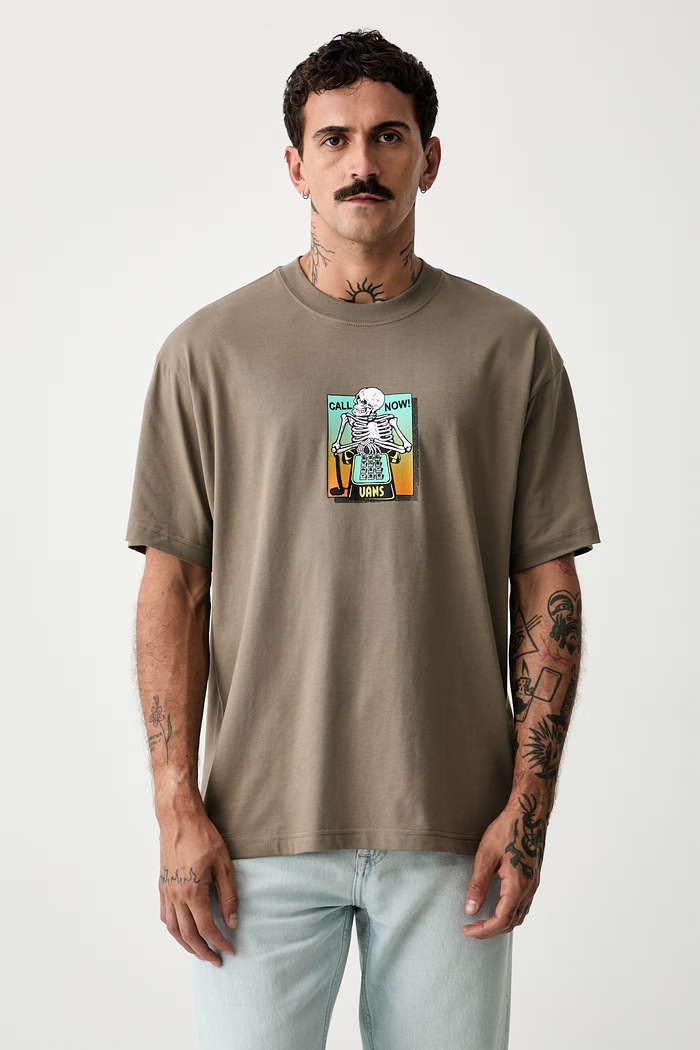 Vans T-shirt męski bawełniany beżowy VN0010G09JC1