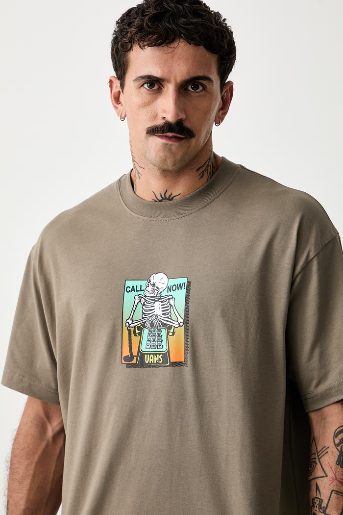 Vans T-shirt męski bawełniany beżowy VN0010G09JC1