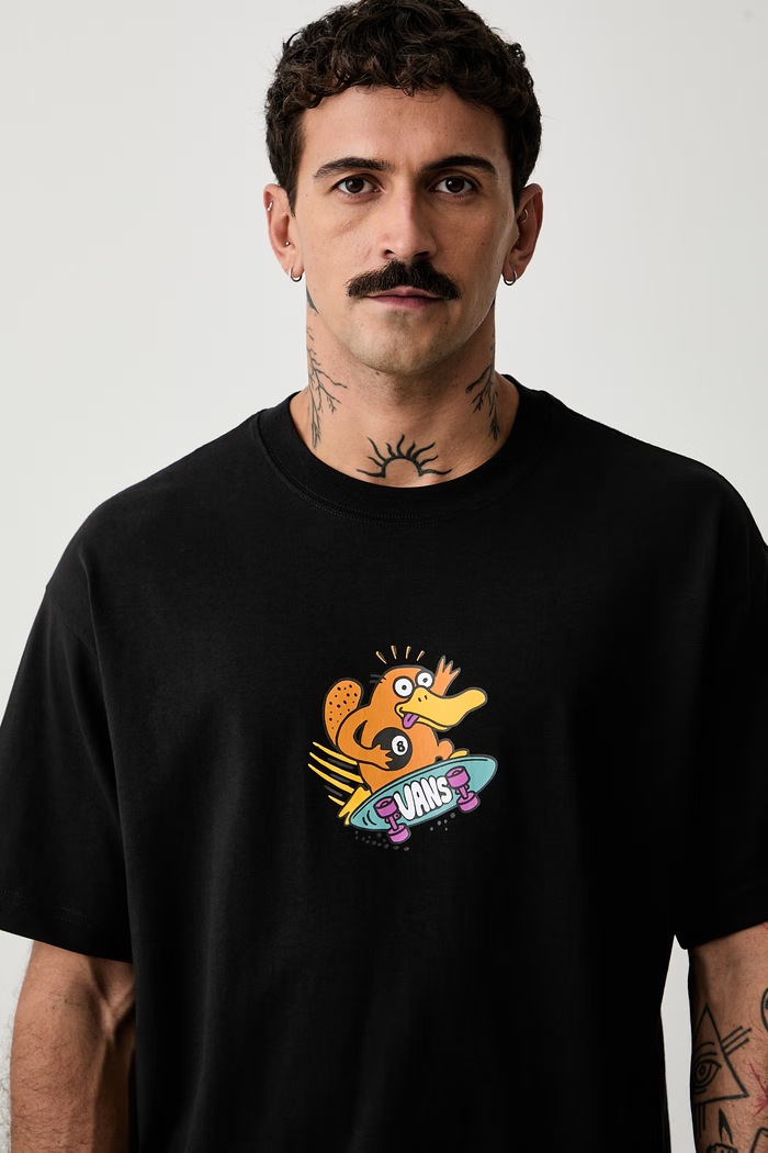 Vans T-shirt ανδρικό βαμβακερό μαύρο VN0010FRBLK1