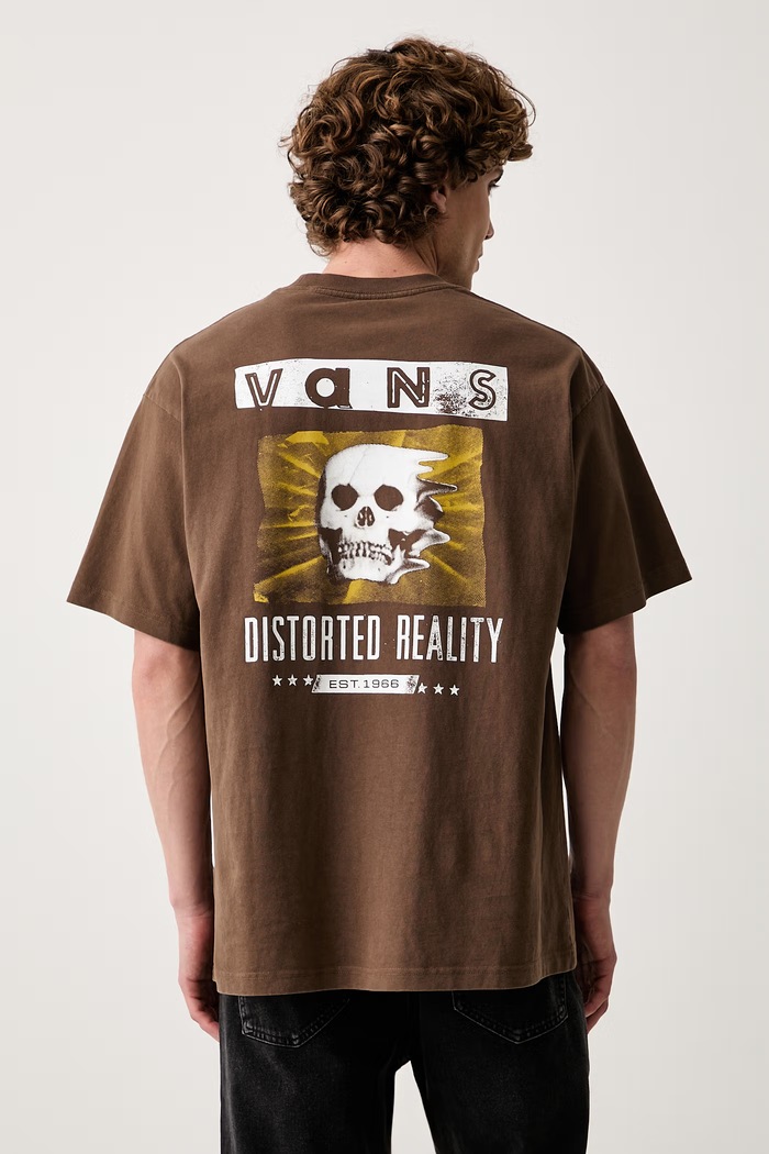 Vans tričko pánské bavlněné hnědá VN0010FQFST1